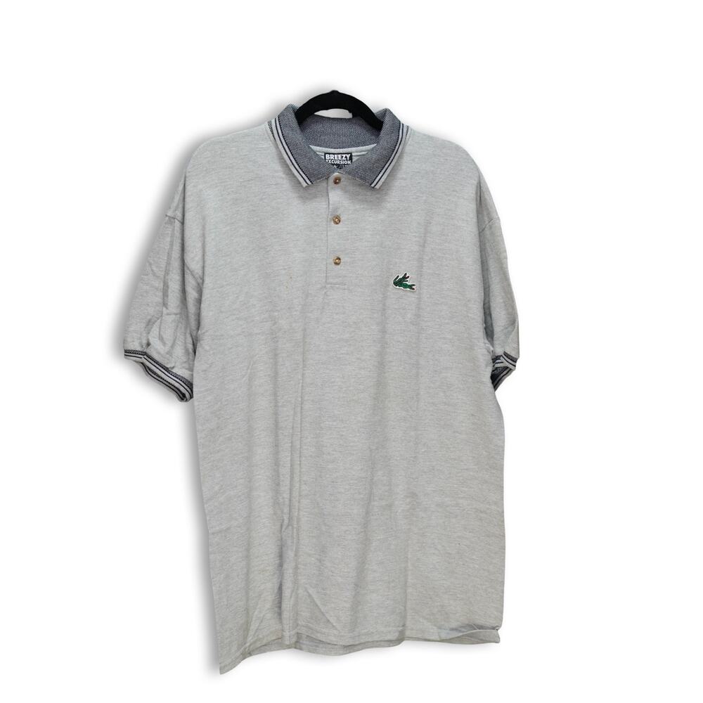 Breezy Excursion Men's Gray Short Sleeve Polo Shirt Size Large Streetwear